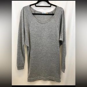 C&C California Heathered Gray Long Sleeve Sweater Dress Sz L